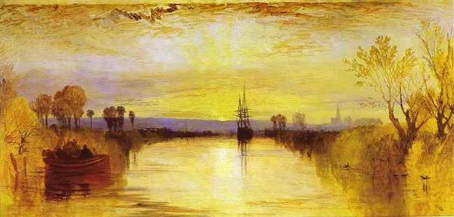 Joseph Mallord William Turner Chichester Canal vivid colours may have been influenced by the eruption of Mount Tambora in 1815. Sweden oil painting art